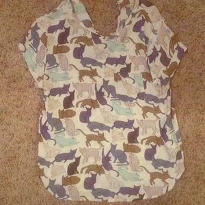 Cat print H&M Blouse with front pocket